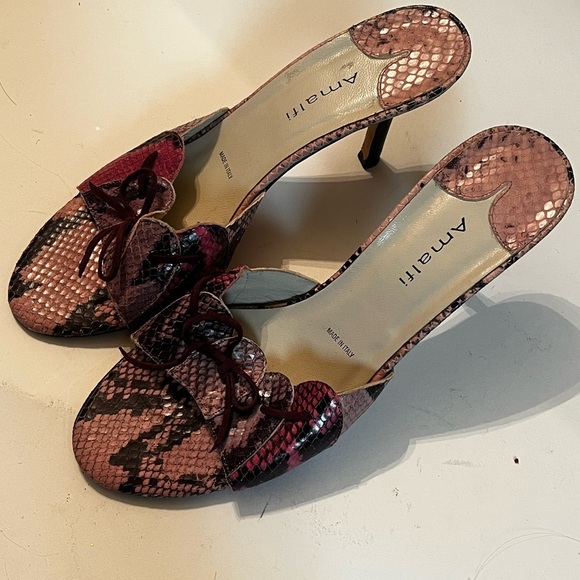 Amalfi By Rangoni 8.5 Snake Print Pink Made in Italy Women - Picture 6 of 12